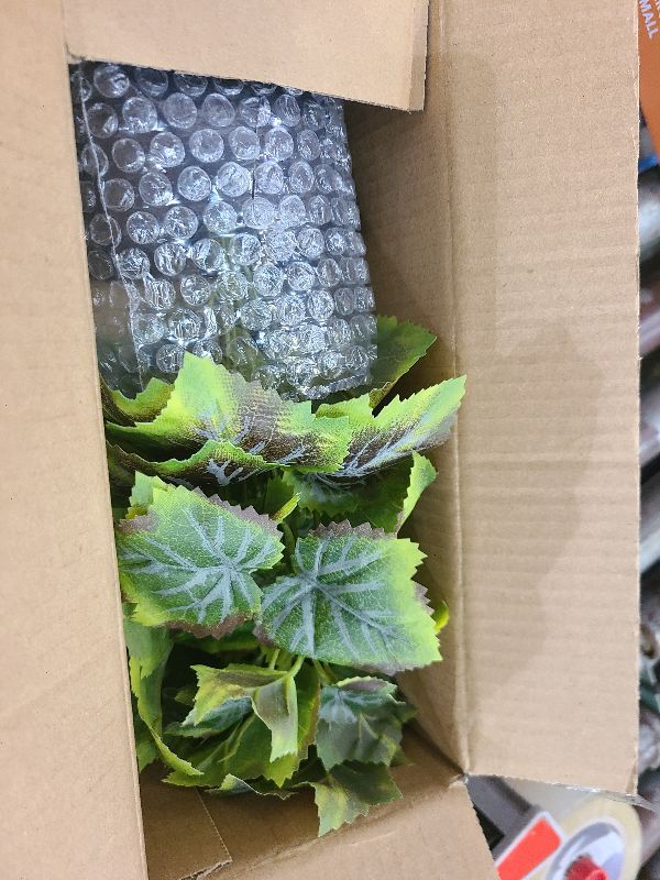 Photo 1 of 14.5" Artificial Plants Indoor Home Decor, Fake Potted Silk Plants for Shelves Living Room Decorative, Small Artificial Office Desk Plants in Pots, Faux Grape Leaf Vine Hope Tropical House Plant