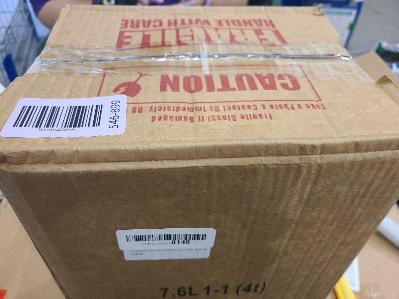 Photo 1 of 2 Gallon Drink Dispenser with Stand?Glass Beverage Dispenser With Wood Stand, 18/8 Stainless Steel Spigot and Labels Large Water Drink Dispensers for Parties, Lemonade,Juice, Tea