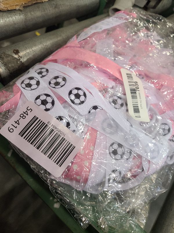 Photo 1 of 24 Pcs Soccer Hair Accessories for Girls, Holder Streamer Elastics, Soccer Pink Hair Ties, Soccer Ribbon,Soccer Scrunchies for Girls Ponytail Holder Scrunchies Gifts