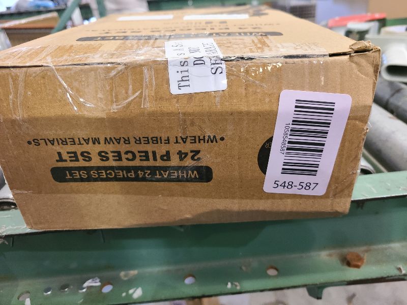 Photo 1 of 24 Pcs Wheat Straw Dinnerware Cutlery Set for Kids Toddler Aldult Including Divided Plates Microwave Dishwasher Safe Bowl Unbreakable Tableware Straw Cutlery Spoon Knife Fork(Beige)