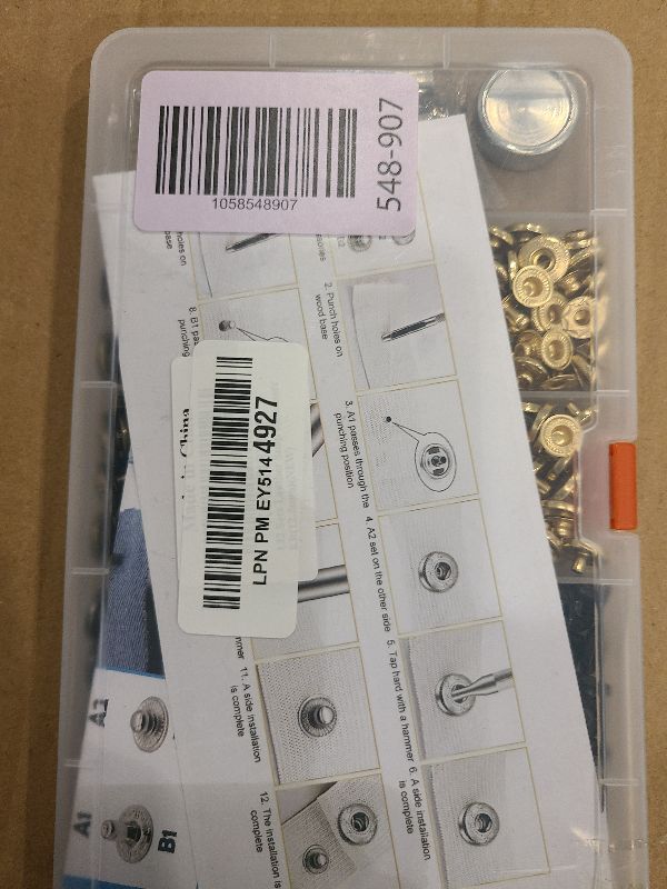 Photo 1 of 132 Sets Leather Snap Fasteners Kit, MSDADA 12.5 mm Metal Button Snaps Press Studs with 4PCS Fixing Tools, Sewing Snaps for Clothes Leather Craft Bracelets Jeans Wears Jackets Bags Belt