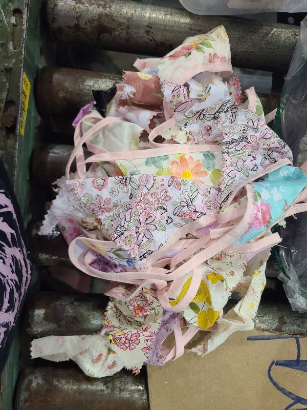 Photo 1 of 10M/32Ft Triangle Bunting Banner, 36 Pcs Cotton Fabric Flags Pennant Garlands for Birthday Party, Wedding, Baby Shower, Outdoor and Home Decorations (Pink)