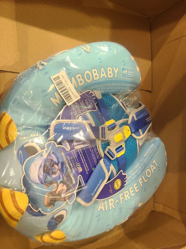 Photo 1 of 2025 Floating Bed Mambobaby Float with Canopy UPF 50+ Sun Protection Non-Inflatable Solid Swim Pool Float Mambo Baby Smart Swim Trainer Infant Swim Ring