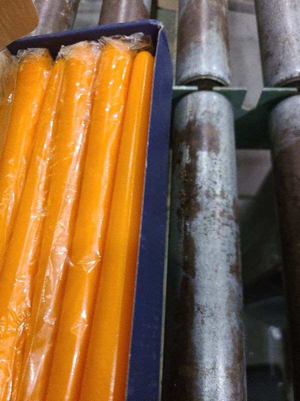 Photo 1 of 10 inch Orange Taper Candles for Home Decor, Set of 12 Unscented Dripless Candlesticks - 8 Hours Long Burning for Dinner, Wedding, Parties and Special Occasions