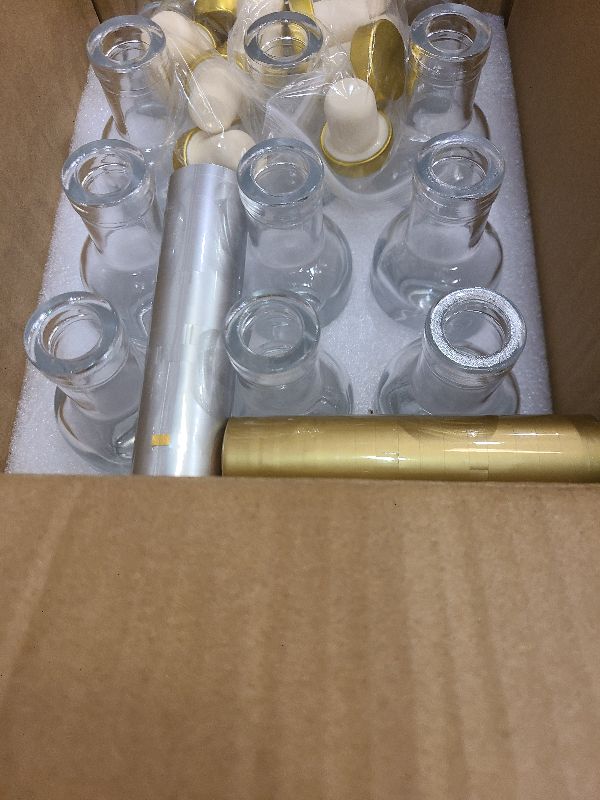 Photo 1 of 120 Pcs Mini Liquor Bottles Airtight Shot Miniature Empty Plastic Alcohol Spirit Shot Bottles with Funnels for Party Favors, Weddings(2 oz,Gold)