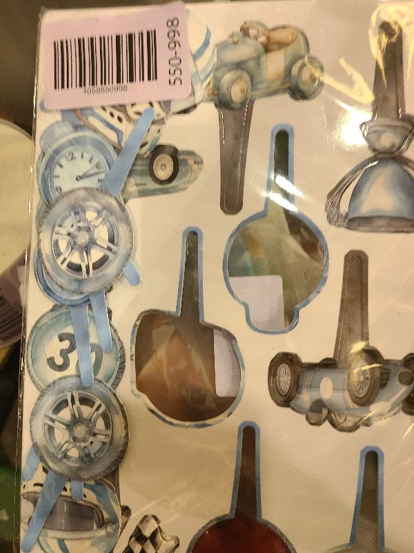 Photo 1 of 36 Pcs Race Car Cupcake Toppers - Perfect for Race Car Birthday Cupcake Toppers, Baby Shower and Cake Decor