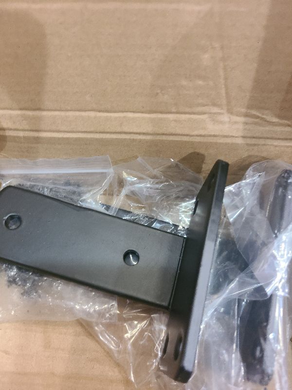 Photo 1 of 2 Pack - 4 inch Black Hidden L Shelf Bracket (1/5 Inch Thicked) Iron Floating Shelf Brackets Rustic Industrial Metal Brackets for Shelf Support