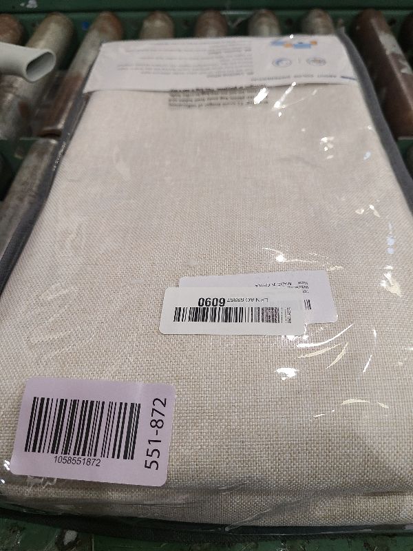 Photo 1 of 100% Blackout Shield Linen Blackout Curtains for Bedroom 96 Inches Long, Back Tab/Rod Pocket Living Room Drapes, Thermal Insulated Blackout Curtains 2 Panels Set, 50" W x 96" L,Cream