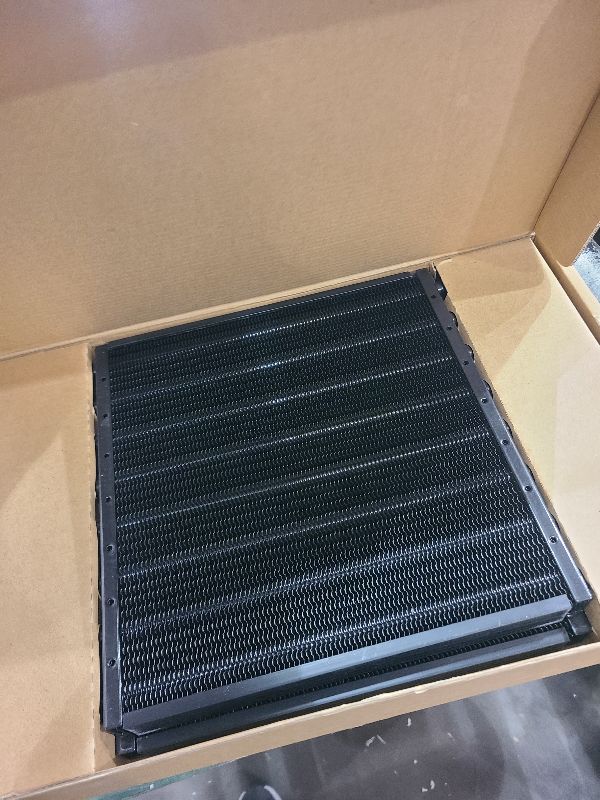 Photo 1 of 16 Pass 1/2" Transmission Cooler, 16 Rows 8AN Tube Fin Cooler Air Compressor Aftercooler- 1/2" Metal Tube 3/4-16 SAE Thread - Black Aluminum Condenser
