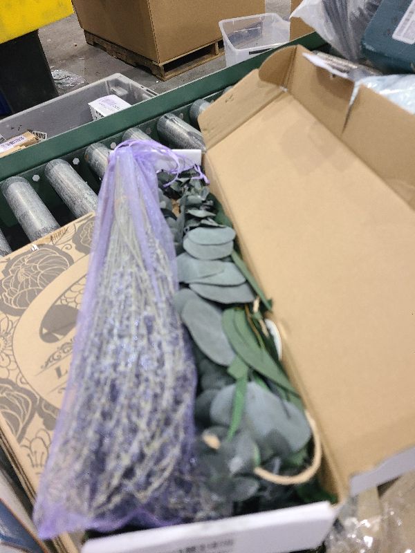 Photo 1 of 100 PCS Mix Dried Eucalyptus & Lavender Flowers Bundles for Shower, 17'' Natural Real Hanging Silver Dollar Eucalyptus Leaves Stem, Fresh Shower Plants, Fragrance, Wedding Decor