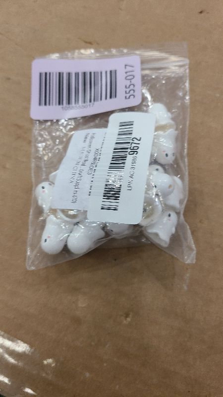 Photo 1 of 20 Pcs Halloween Ghost Beads Bulk, Cute Cartoon Acrylic Spooky Shaped Focal Beads for Jewelry Making Pens Bracelets Craft Supplies