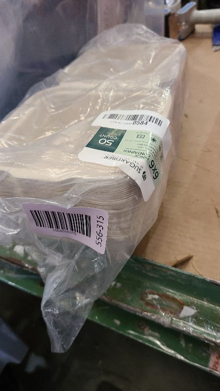 Photo 1 of [50 COUNT]Harvest Pack PFAS FREE 6 X 6" Compostable Clamshell Take Out Food Containers, Single Compartment To go Container, Square Heavy-Duty Bagasse Bento Cake Box, from Eco-Friendly Sugarcane Fibers