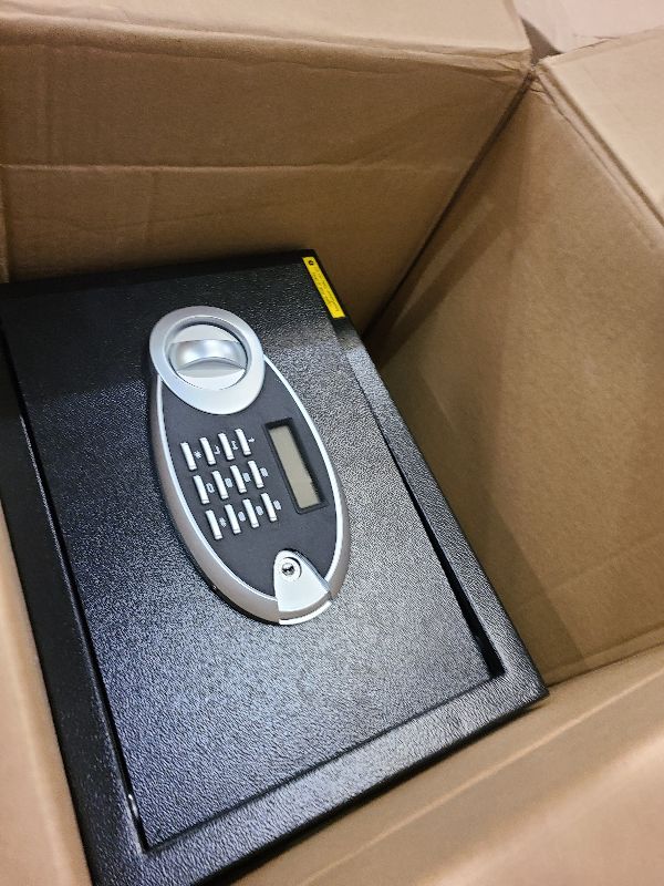 Photo 1 of 2.3 Cuft Fire Proof Safe for Home Documents, Digital Personal Security Safety Box with Electronic Keypad and Removable Shelf, Home Safe Box fireproof waterproof for Office, Hotel and Business Use