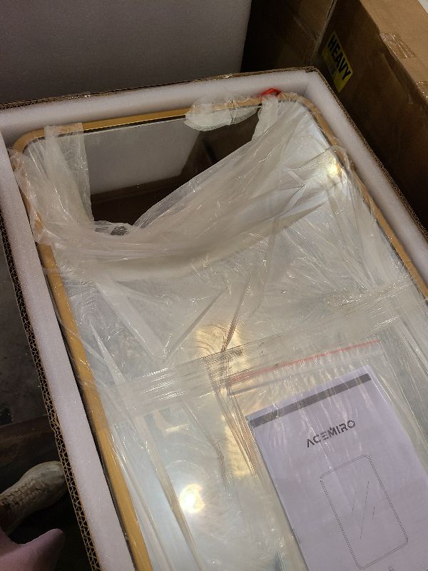 Photo 1 of 16x24 Inch Mirror Medicine Cabinet for Bathroom Gold Metal Frame Bathroom Medicine Cabinet with Mirror Recessed or Wall Mounted