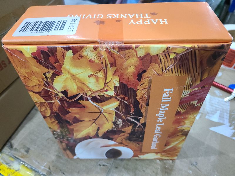 Photo 1 of 23.6Ft Fall Decor for Home Thanksgiving Decorations Lighted Fall Garland Maple Leaves Total 80 LED Fall Decorations for Home Halloween Decorations Outdoor String Lights for Autumn Decor Harvest