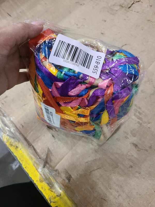 Photo 1 of 24Pcs Rainbow Ribbon Streamers Waldorf Toys Creative Waldorf Hand Kite Set Streamers with Wood Ring Sensory Learning Educational Toy for Playroom Dancing Birthday (Rainbow Colors)