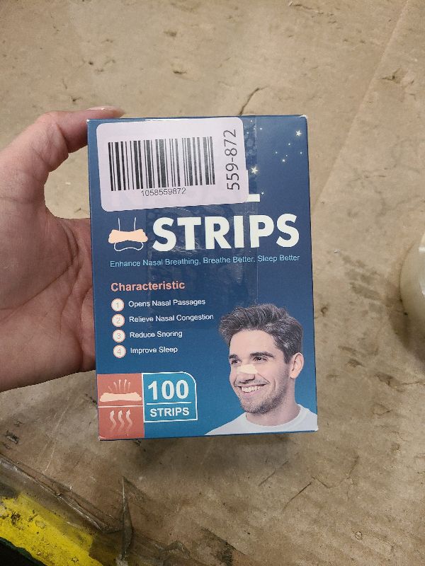 Photo 1 of 100Pcs Nasal Strips for Snoring, Extra Strength Nose Strips Breathing, Nose Tape for Sports and Sleep, Anti Snoring Strips Help Stop Snoring and Nasal Congestion Relief