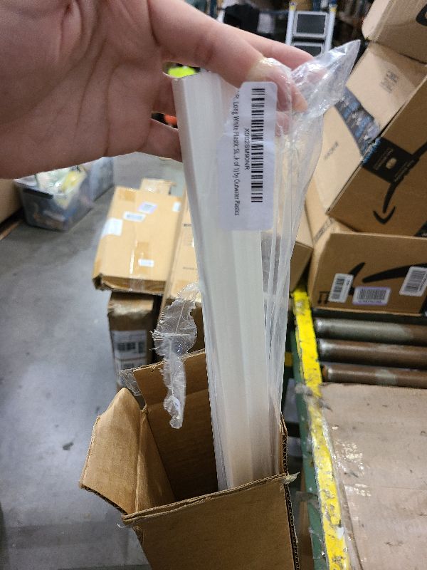 Photo 1 of 1/2" Panel Sliding Door Track - 48" White Plastic Upper & Lower Set, USA Made, Pack of 1 - Outwater