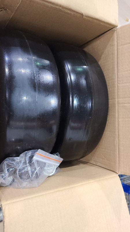 Photo 1 of 13 x 5.00-6 Tire and Wheel, Flat Free Lawn Mower tires with 3/4" & 5/8" Bearings, 3.25"-6.25" Adjustable Hub, 13x5x6 Zero Turn Tires for Garden Tractors, Zero Turn mowers, Yellow (2 Pcs)