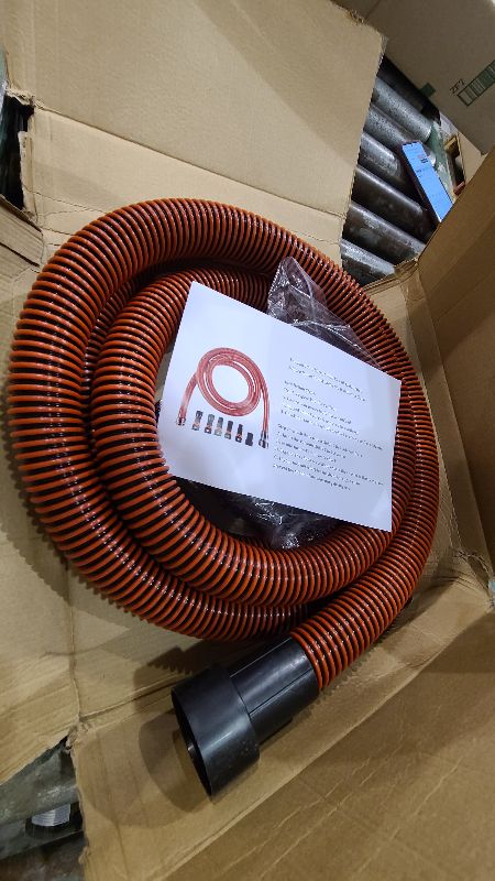 Photo 1 of 10FT Vacuum Hose Extension with 6 Adapter Attachments,Fits 1-1/4" Vacuum Cleaner Hose,Multi-Size Fittings 0.9" to 1-3/4",Universal Shop Vac Accessories (Please Confirm Hose Size Compatibility)