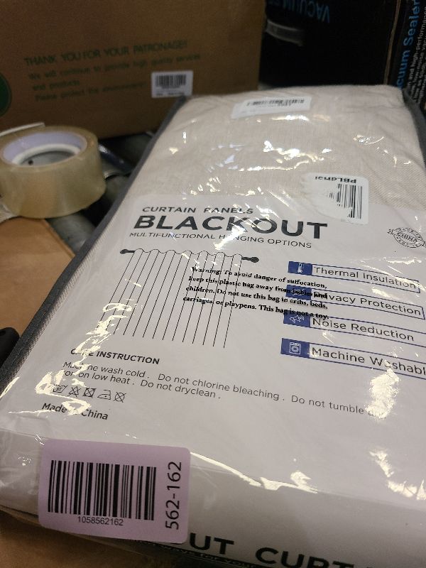 Photo 1 of 100% Blackout Shield Linen Blackout Curtains for Bedroom 96 Inches Long, Back Tab/Rod Pocket Living Room Drapes, Thermal Insulated Blackout Curtains 2 Panels Set, 50" W x 96" L,Cream