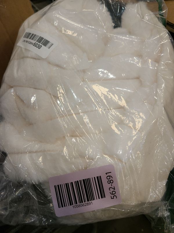 Photo 1 of 18x18 Throw Pillow Covers Set of 2, Decorative Faux Fur Covers for Bed, Couch Soft Fluffy Pillow Cover with Velvet Back for Living Room, Neutral Home Décor Accent for Sofa - Cream White