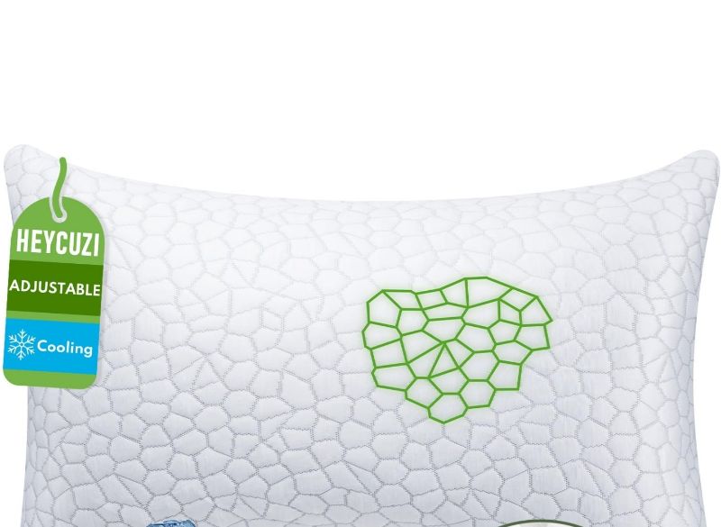 Photo 1 of  Adjustable Pillows twin Size 1- Cooling Shredded Memory Foam Pillow for Sleeping 2, Cool Bed Pillows for Side, Back, and Stomach Sleepers, Gel Pillow Removable Cover Washable