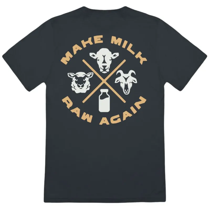 Photo 1 of **MSRP 32.50** Make Milk Raw Again Trinity Tee Gunpowder Color sizeXL