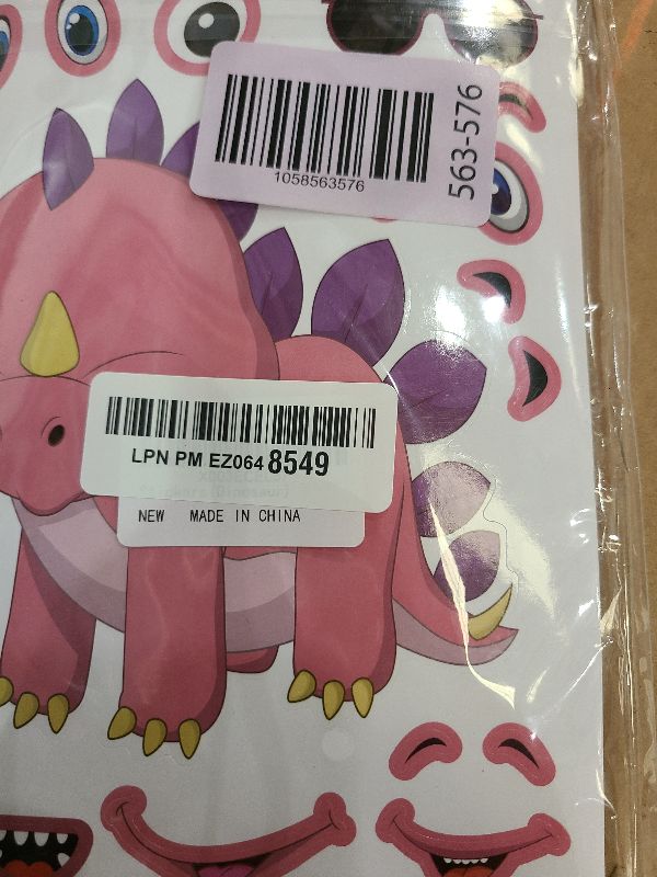 Photo 1 of 24 Sheets 8.27''×5.9'' Make Your Own Dinosaur Stickers for Kids Toddlers, Make a Face Stickers for Kids Party Favors Activities