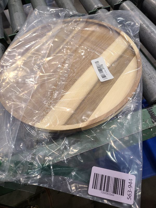 Photo 1 of 11.5 Inches Candle Holder Tray Home Decor, Round Wood Tray for Coffee Table, Small Wooden Serving Decorative Trays for Home