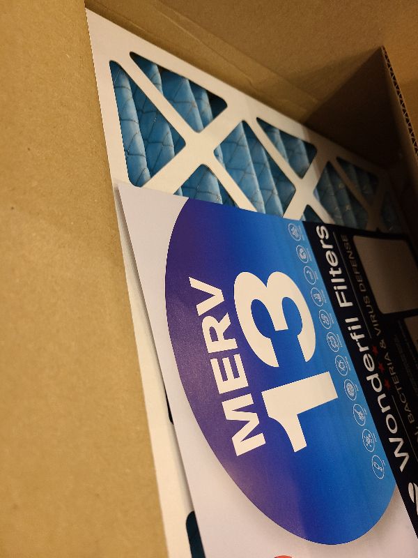 Photo 1 of 16x16x2 MERV 13 (6 Pack) | Wonderfil Filters | Pleated HVAC Design | Perfect Fit for AC & Furnace Systems | Actual Size: 15.75" x 15.75" x 1.75"