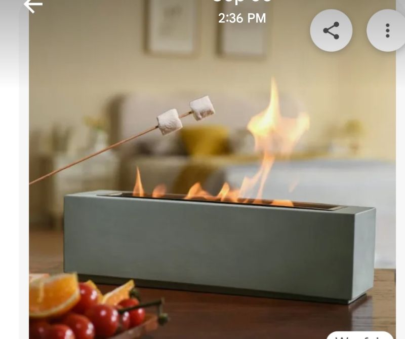 Photo 1 of 15.6" Arctic Green Concrete Tabletop Firepit yatemate