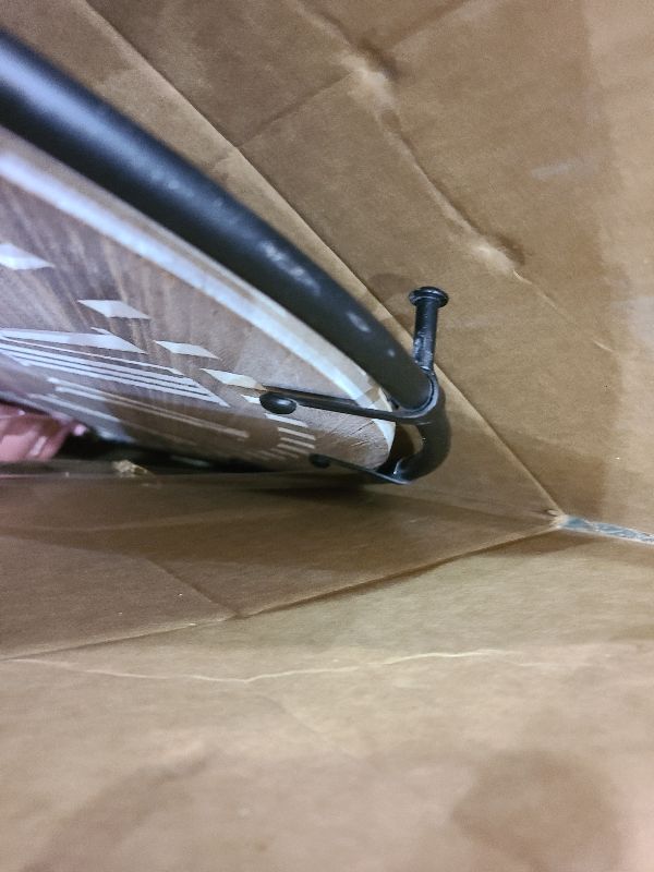 Photo 1 of 24 Inch Grand Farmhouse Wall Clock, Vintage-Inspired Wood & Metal Design with Large Etched Numbers, Silent Battery-Powered Timepiece for Offices, Kitchens, Bedrooms, and Living Rooms