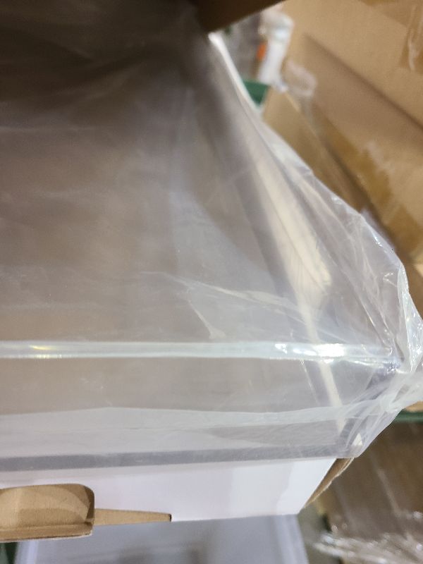 Photo 1 of 24×24 Inches Clear Acrylic Serving Tray with Handles Extra Large Ottoman Tray Decorative Trays Spill-Proof Coffee Table Space Saver Oversize Counter top Organizer Platter with Safe Edge