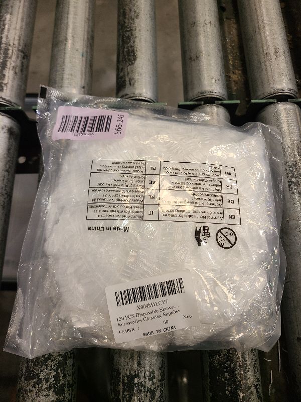 Photo 1 of 150 PCS Disposable Shower Caps Plastic Clear Shower Cap Elastic Waterproof Hair Bath Caps Thick Shower Cap for Women Hotel Hair Salon Travel Spa Home Use Beauty Salon Accessories Cleaning Supplies