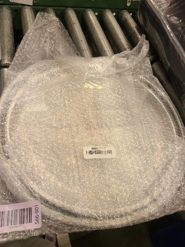 Photo 1 of 2-Piece Aluminum Seafood Platter - 16" Round Tray with 14" Oyster Section, Silver