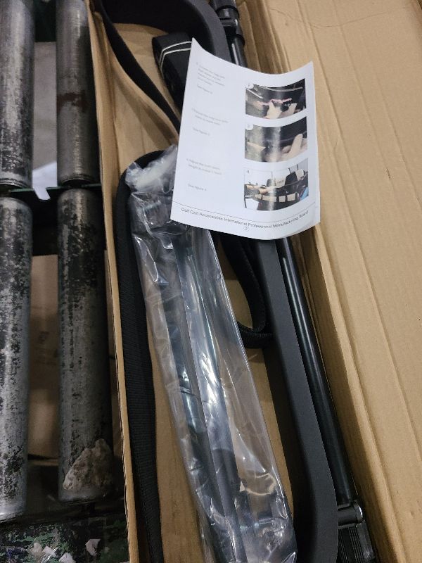 Photo 1 of 10L0L Universal Golf Cart Rear Seat Bag Holder Rack Attachment for Most 2+2 Golf Cart, Adjustable No-Drilling Golf Cart Bag Holder Fits Yamaha, EZGO, Club Car