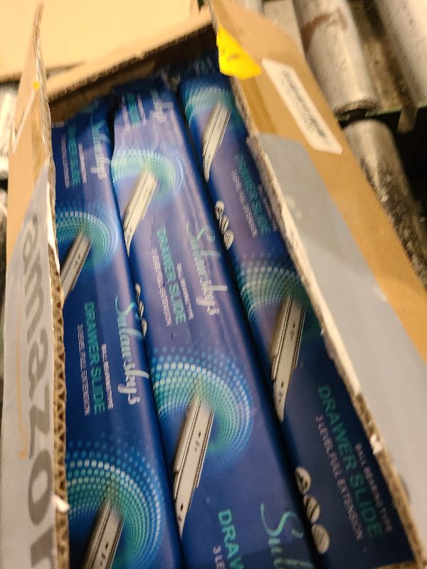 Photo 1 of 12 inch Drawer Slides 6 Pairs (12pcs) Full Extension Ball Bearing Drawer Rails Side Mount 3 fold Metal Dresser Runners for File Cabinet Trash Can Kitchen Wardrobe Glides 12" Black 100 LB Capacity