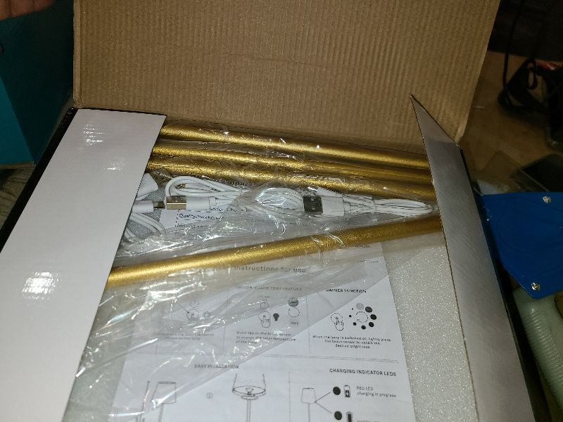 Photo 1 of 4 Pack Gold Led Cordless Table Lamps-Rechargeable Lamp Set of 4,Tabletop Lighting Outdoor Table Top Light for Restaurant Tables | Dinner | Kitchen Counter Top | Bulk of 4 Wirelss Lamps,Multi-Pack