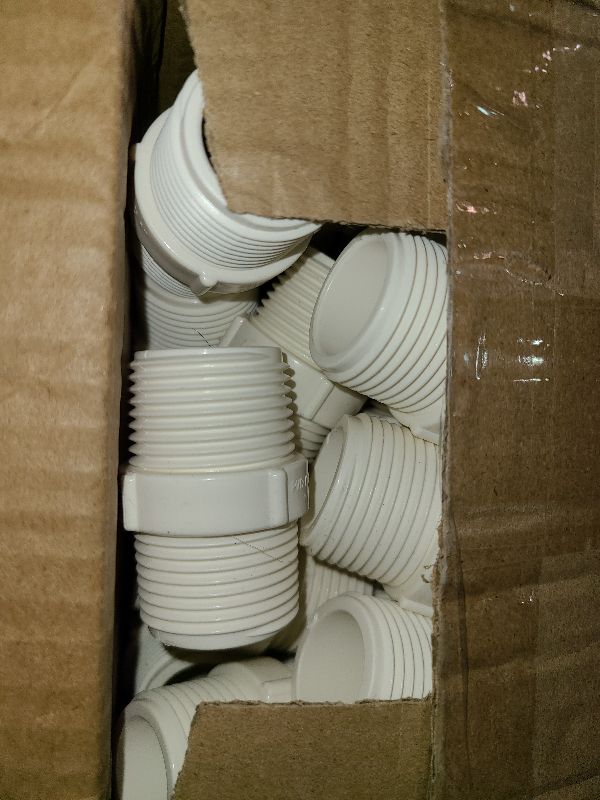 Photo 1 of 20Pack 1 Inch PVC Nipple Male Thread Coupling Adapter Connector for Thread plumbing Pipe, Home or Industrial Use, Schedule 40, (M x M)