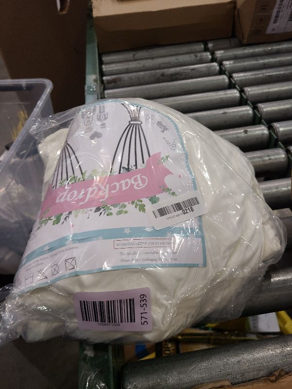 Photo 1 of 20 ft x 8 ft Ivory Backdrop Curtain Panels, 4 Panels 5 ft x 8 ft Wrinkle Free Polyester Photography Backdrop Drapes, Wedding Party Home Decoration Supplies