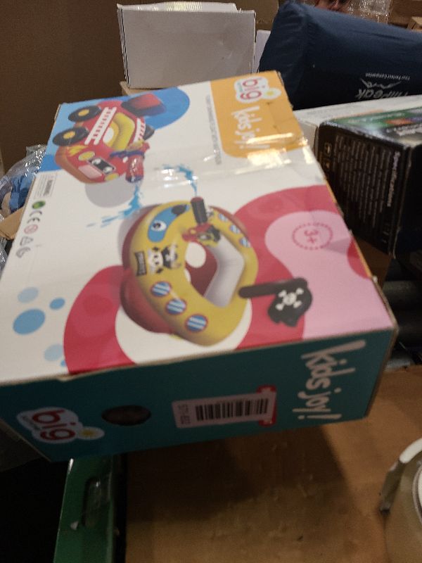 Photo 1 of 2 Pack Inflatable Kids Pool Floats with Water Gun, Pool Toys for Kids Ages 4-8, Blow Up Toddler Pool Floats, Swimming Pool Game Toys, Fire Truck and Pirate Ship Floaties for Boys Girls and Child