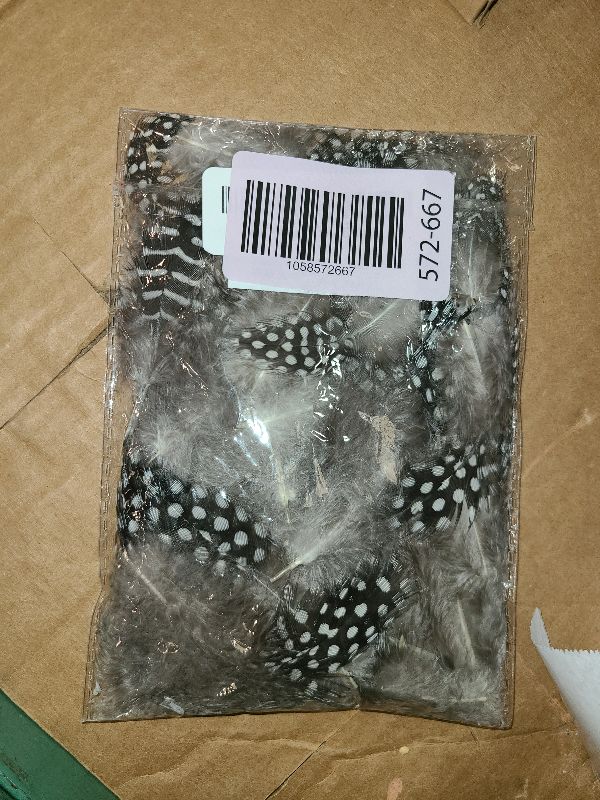 Photo 1 of 100pcs Natural Spotted Feathers Guinea Pheasant Feather 3-6 Inches for Crafts Dream Catcher Jewelry Decoration, Colored Turkey Chicken Plume Feathers