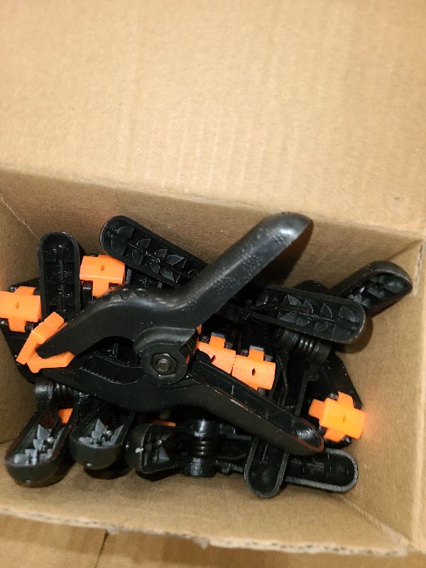 Photo 1 of 12 Pack Plastic Spring Clamps, 3.5inch Small Heavy Duty Clips for Crafts, Backdrop Stand, Woodworking, Photography Studios (Black)