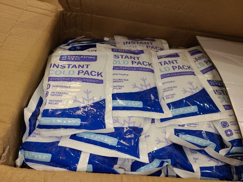 Photo 1 of 100 Pack - Instant Cold Packs - Instant Ice Packs for Injuries | Disposable Cold Compress Ice Pack for Pain Relief, Swelling, Inflammation, Sprains, Toothache - Cold Pack for Athletes