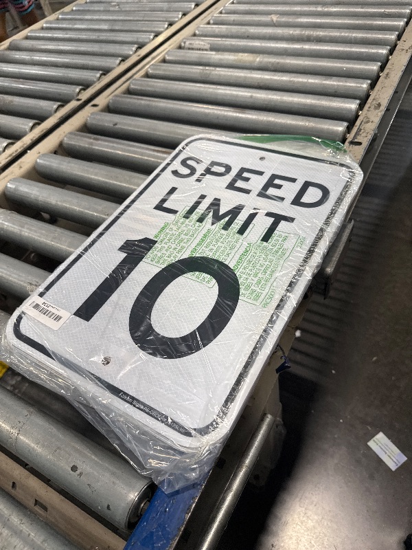 Photo 1 of (4 Pack) Speed Limit 10 MPH Sign, Slow Down Sign, Traffic Signs,18 x 12 Inches Engineer Grade Reflective Sheeting, Rust Free Aluminum, Weather Resistant, Waterproof, Durable Ink, Easy to Mount