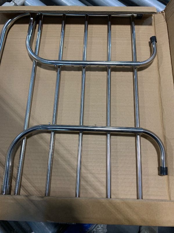 Photo 1 of NLFDBFSH Foldable Pool Towel Rack Outdoor-10 Levels of Width Adjustment for Above Ground Pool, No Assembly 23 lb Capacity Stainless Steel Pool Towel Rack