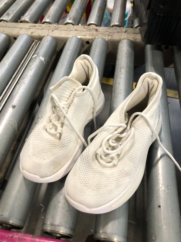 Photo 1 of **USED RUNSIDE Girls Lightweight Sneakers Kids Lace-up Tennis Running Shoes, Breathable Walking Shoes for Toddler/Little Kid/Big Kid White