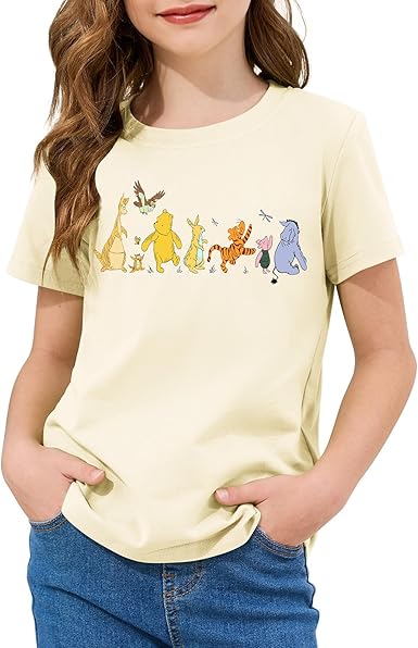 Photo 1 of [SHIRT IS WHITE NOT APRICOT] Magical Girls Shirts Magic Princess Bear Animal Friends Tshirts Clothes Short-Sleeve Casual Vacation Trip Soft Tops  SMALL*SMALL STAIN ON COLLAR*