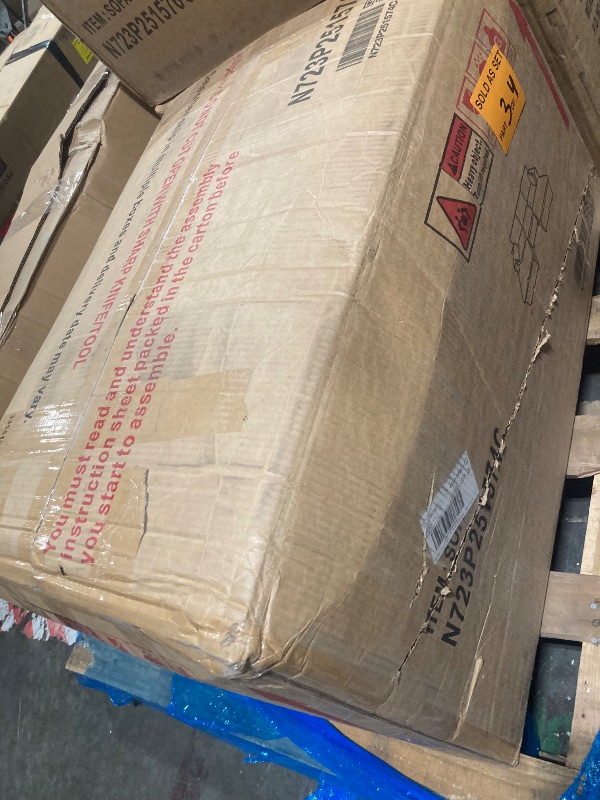 Photo 1 of **3 BOXES OF 4 ***Merax 86.5" Sectional Sofa with Storage Pockets & Removable Ottomans, 5 Seat U Shaped Sleeper Cloud Couch Set, Convertible L-Shaped Chenille Upholstered SofaBed for Living Room and Apartment, Grey